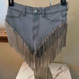 Azalea Wang Waterfall Denim Shorts, Size Small, EUC